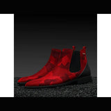 Men TAYNO Chelsea Chukka Micro Suede Soft Comfortable Boot Victorian Red Camo - J.Valintin Men's Wear Legend - 99489