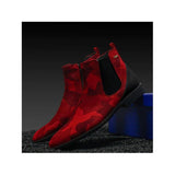 Men TAYNO Chelsea Chukka Micro Suede Soft Comfortable Boot Victorian Red Camo - J.Valintin Men's Wear Legend - 99489