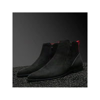 Men TAYNO Chelsea Chukka Micro Suede Soft Comfortable Zip up Boot Coupe Black - J.Valintin Men's Wear Legend - 99561