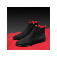 Men TAYNO Chelsea Chukka Micro Suede Soft Comfortable Zip up Boot Coupe Black - J.Valintin Men's Wear Legend - 99561