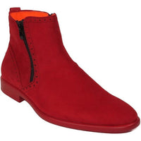 Men TAYNO Chelsea Chukka Soft Micro Suede Zip up Boot Coupe S Red - J.Valintin Men's Wear Legend - Coupe S - Red - 9