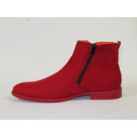 Men TAYNO Chelsea Chukka Soft Micro Suede Zip up Boot Coupe S Red - J.Valintin Men's Wear Legend - Coupe S - Red - 9