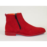 Men TAYNO Chelsea Chukka Soft Micro Suede Zip up Boot Coupe S Red - J.Valintin Men's Wear Legend - Coupe S - Red - 9