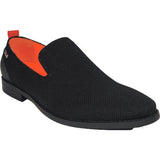 Men Tayno Dressy Casual Knit Fabric Comfortable Slip on Loafer #ALPHA F Black - J.Valintin Men's Wear Legend - 100860