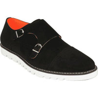 Men Tayno Dressy Casual Soft Suede Comfortable Double Buckle #Freshman Black - J.Valintin Men's Wear Legend - 100885