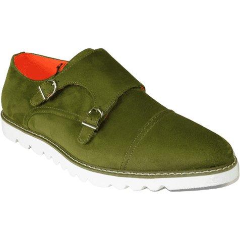 Men Tayno Dressy Casual Soft Suede Comfortable Double Buckle #Freshman Green - J.Valintin Men's Wear Legend - 100909