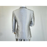 Men Tuxedo Formal Suit ROYAL DIAMOND Slim Fit 3Pc Vested shiny Satin SL82 Silver - J.Valintin Men's Wear Legend - 8150