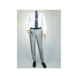 Men Tuxedo Formal Suit ROYAL DIAMOND Slim Fit 3Pc Vested shiny Satin SL82 Silver - J.Valintin Men's Wear Legend - 8150