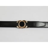 Men VALENTINI Leather Track Belt Medallion Fancy Designer V533 - G Black - J.Valintin Men's Wear Legend - V533 - G - Black