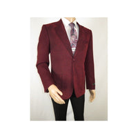 Men ZACCHI Velour Velveteen Hounds tooth Blazer Sport Coat DUANE 74526 Burgundy - J.Valintin Men's Wear Legend - 98751