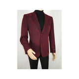 Men ZACCHI Velour Velveteen Hounds tooth Blazer Sport Coat DUANE 74526 Burgundy - J.Valintin Men's Wear Legend - 98751