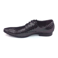 Men Zota Unique Leather Metallic Shoes Point Toe Polka Dot G989 - 1 Gun black - J.Valintin Men's Wear Legend - 69671