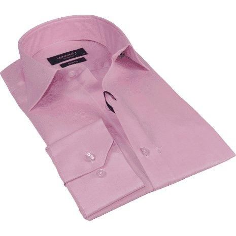 Mens 100% Cotton Oxford Shirt Manschett by Quesste Turkey Slim Fit 4029 - 02 Pink - J.Valintin Men's Wear Legend - 96854