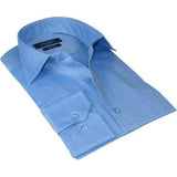 Mens 100% Cotton Shirt From Turkey Manschett by Quesste Slim Fit 4029 - 08 Blue - J.Valintin Men's Wear Legend - 96864