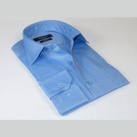 Mens 100% Cotton Shirt From Turkey Manschett by Quesste Slim Fit 4029 - 08 Blue - J.Valintin Men's Wear Legend - 96864