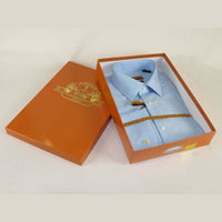 Mens 100% Egyptian Cotton Shirt French Cuffs Wrinkle resistance Enzo 61102 Blue - J.Valintin Men's Wear Legend - 393