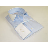 Mens 100% Italian Cotton Shirt High Quality Non Iron SORRENTO Turkey 4442 Blue - J.Valintin Men's Wear Legend - 96757