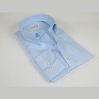 Mens 100% Italian Cotton Shirt Non Iron SORRENTO Button Down Oxford 4530 Blue - J.Valintin Men's Wear Legend - 98702