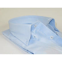 Mens 100% Italian Cotton Shirt Non Iron SORRENTO Button Down Oxford 4530 Blue - J.Valintin Men's Wear Legend - 98702