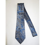 Men's 100% Silk Necktie By Bruno Piattelli Paisley Floral Fancy BP11 Blue Gray - J.Valintin Men's Wear Legend - BP11