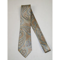 Men's 100% Silk Necktie By Bruno Piattelli Paisley Floral Fancy BP15 Tan Beige - J.Valintin Men's Wear Legend - BP15