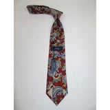 Men's 100% Silk Necktie By Bruno Piattelli Paisley Floral Fancy BP23 Cognac Blue - J.Valintin Men's Wear Legend - BP23