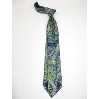 Men's 100% Silk Necktie By Bruno Piattelli Paisley Floral Fancy BP4 Green Blue - J.Valintin Men's Wear Legend - BP4