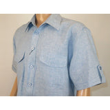 Mens 2pc linen walking Set By Sergio Martini Apollo King Leisure suit SL207 Blue - J.Valintin Men's Wear Legend - 93964