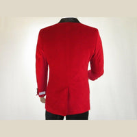 Mens Adolfo Velvet Dinner Jacket Shawl Satin Stage singer 3016J Christmas Red - J.Valintin Men's Wear Legend - 1907