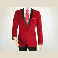 Mens Adolfo Velvet Dinner Jacket Shawl Satin Stage singer 3016J Christmas Red - J.Valintin Men's Wear Legend - 1907