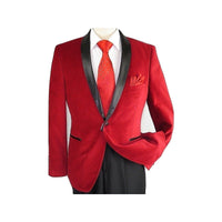 Mens Adolfo Velvet Dinner Jacket Shawl Satin Stage singer 3016J Christmas Red - J.Valintin Men's Wear Legend - 1907