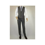 Men's Apollo King 3 piece Vested Business Suit Vested SL203 Gray Textured - J.Valintin Men's Wear Legend - 71392