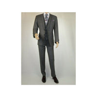 Men's Apollo King 3 piece Vested Business Suit Vested SL203 Gray Textured - J.Valintin Men's Wear Legend - 71392