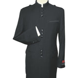 Mens APOLLO KING Banded Collarless suit Chinese Mandarin Wide leg AG92 navy blue - J.Valintin Men's Wear Legend - 31670