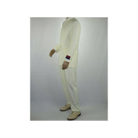 Mens Apollo King Banded Collarless suit Chinese Mandarin Wide leg AG97 Ivory - J.Valintin Men's Wear Legend - 7974