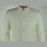 Mens Apollo King Banded Collarless suit Chinese Mandarin Wide leg AG97 Ivory - J.Valintin Men's Wear Legend - 7974