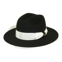 Mens Australian Wool Hat Bruno Capelo 2tone Wide Brim URBAN UB300 Black White - J.Valintin Men's Wear Legend - 24370