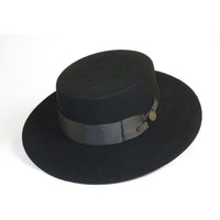 Mens Autralian Wool Boater Hat Wide Brim BRUNO CAPELO ZAYDEN ZA331 Black New - J.Valintin Men's Wear Legend - 24101