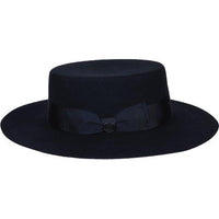 Mens Autralian Wool Boater Hat Wide Brim BRUNO CAPELO ZAYDEN ZA336 Navy Blue - J.Valintin Men's Wear Legend - 3333