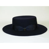 Mens Autralian Wool Boater Hat Wide Brim BRUNO CAPELO ZAYDEN ZA336 Navy Blue - J.Valintin Men's Wear Legend - 3333