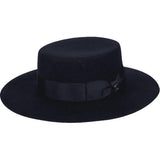 Mens Autralian Wool Boater Hat Wide Brim BRUNO CAPELO ZAYDEN ZA336 Navy Blue - J.Valintin Men's Wear Legend - 3333