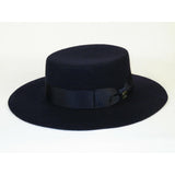 Mens Autralian Wool Boater Hat Wide Brim BRUNO CAPELO ZAYDEN ZA336 Navy Blue - J.Valintin Men's Wear Legend - 3333