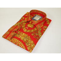 Men's AVM Crystal Shirt Medallion Medusa Cotton Turkey Slim Fit 9628 - 07 Red - J.Valintin Men's Wear Legend - 9628 - 07 Red - M