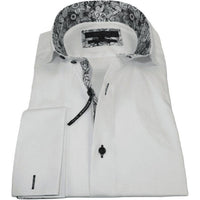 Men's Axxess Turkey Shirt 100% Cotton High Collar 224 - 13 French Cuffs White - J.Valintin Men's Wear Legend - 224 - 13 White - M