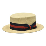 Men's Boater Skimmer Natural Straw Flat Crown GAUCHO Hat BC632 Natural - J.Valintin Men's Wear Legend - BC632 Natural - S