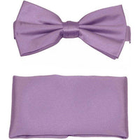 Men's Bow Tie and Hankie by J.Valintin Collection #92498 Solid Lilac Satin - J.Valintin Men's Wear Legend - 92498