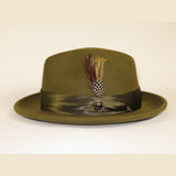 Mens Bruno Capelo Hat Australian Wool Crushable Fedora Giovani Olive Green UN111 - J.Valintin Men's Wear Legend - 73840