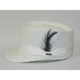 Men's Bruno Capelo Straw Hat Cadet/Baseball Telescope Legionnaire LGS700 White - J.Valintin Men's Wear Legend - LGS700 - White - S