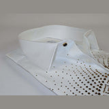 Mens CEREMONIA Shirt 100% Cotton Medusa Medallion Rhine Stones #STN 13 VRS white - J.Valintin Men's Wear Legend - 97085