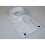 Mens CEREMONIA Tuxedo Formal Shirt 100% Cotton Turkey Slim Fit #stn 13 ata White - J.Valintin Men's Wear Legend - 97014